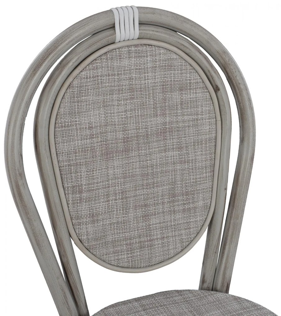 Καρέκλα KASON C5109 Αλουμινίου Bamboo Look Πατίνα Γκρί με Textline 45x57x88 εκ. 45x57x88 εκ.