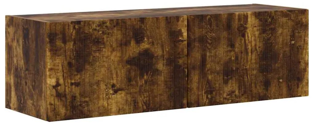 vidaXL Ντουλάπι Τηλεόρασης Τοίχου Επιτοίχιο 2 pcs Καπνιστό Δρύς