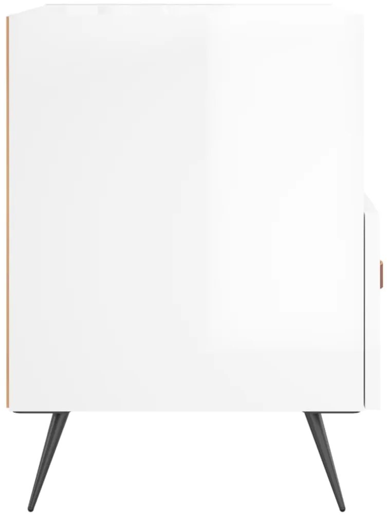 vidaXL Κομοδίνα 2 τεμ. Γυαλ. Λευκό 40x35x47,5 εκ. Επεξεργασμένο Ξύλο