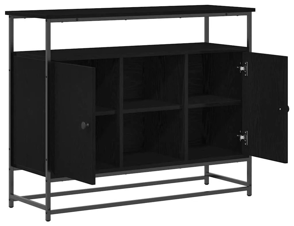 vidaXL Πλαϊνό γραφείο Μαύρη δρυς 100 x 35 x 80 εκ. Επεξεργασμένο ξύλο