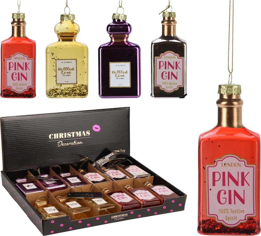 JK Home Décor - Στολίδι Drinks από Γυαλί 9cm 4Σχδ