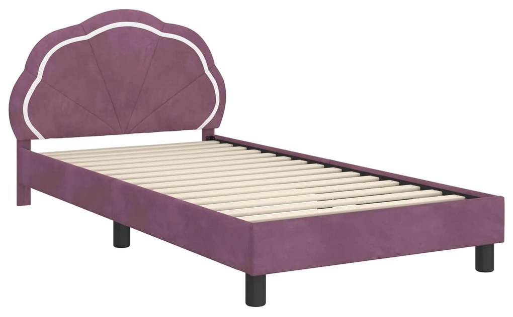 vidaXL Κρεβάτι Παιδικής Κρεβατοκάμαρας με Κεφαλάκι Μοβ 90 x 190 cm