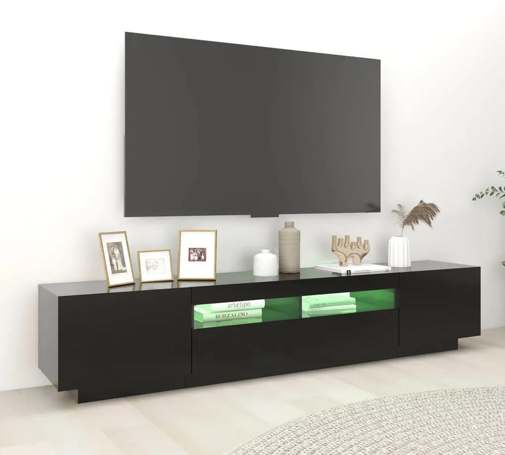 vidaXL Έπιπλο Τηλεόρασης με LED Μαύρο 200 x 35 x 40 εκ.