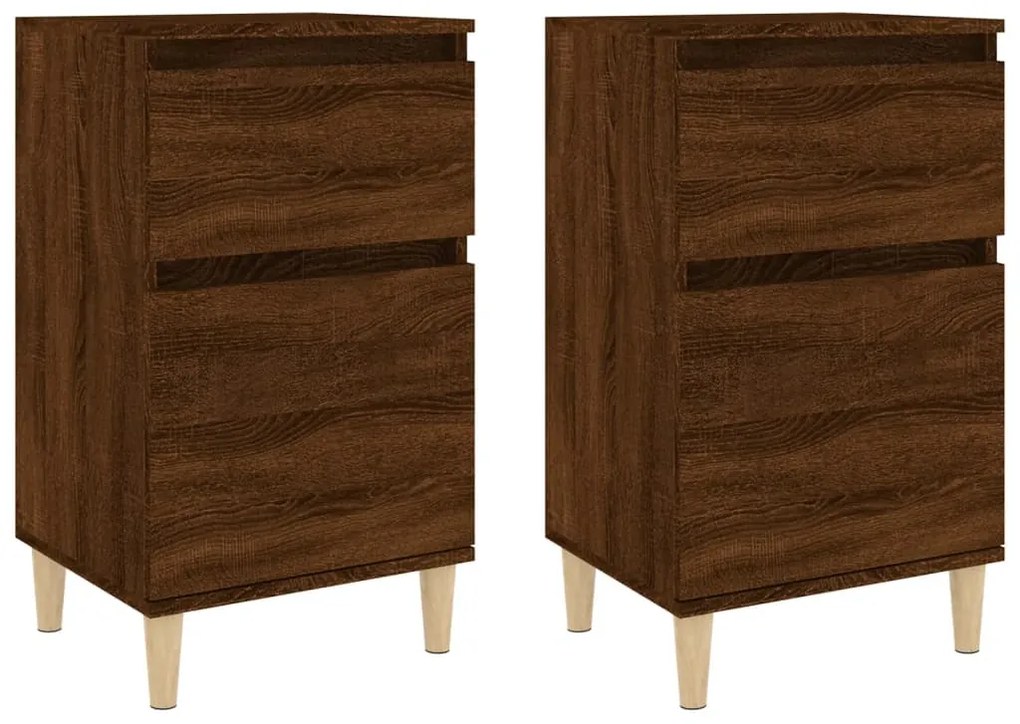 vidaXL Κομοδίνα 2 τεμ. Καφέ Δρυς 40x35x70 εκ.