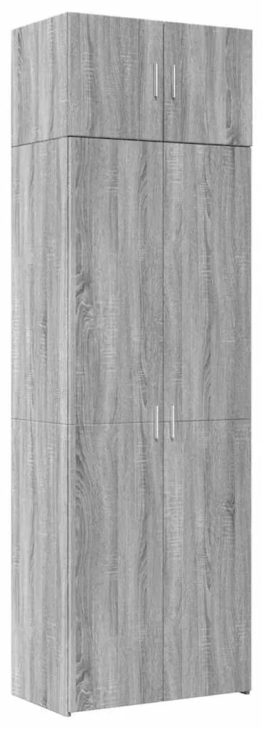 vidaXL Ραφιέρα με Ντουλάπια Γκρι Sonoma 70x42,5x225 εκ. Επεξ. Ξύλο
