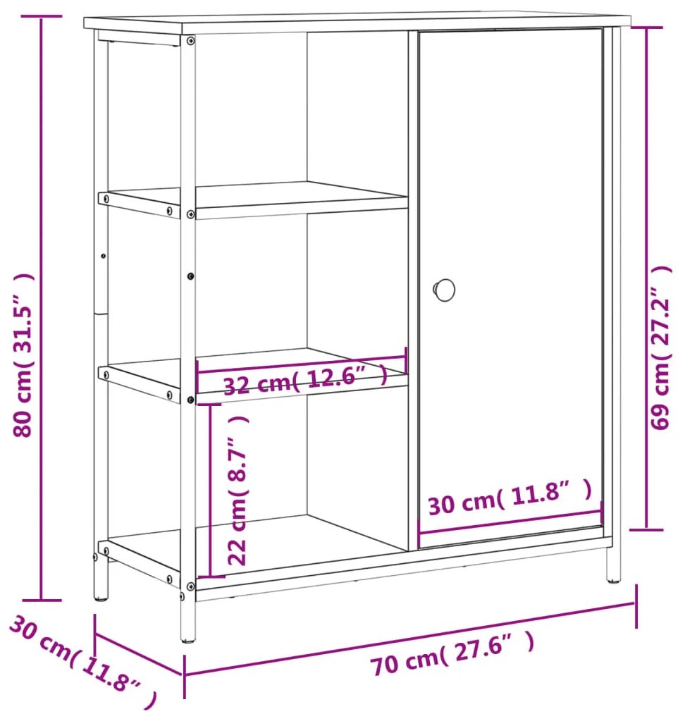 ΝΤΟΥΛΑΠΙ ΓΚΡΙ SONOMA 70 X 30 X 80 ΕΚ. ΑΠΟ ΕΠΕΞΕΡΓ. ΞΥΛΟ 835492