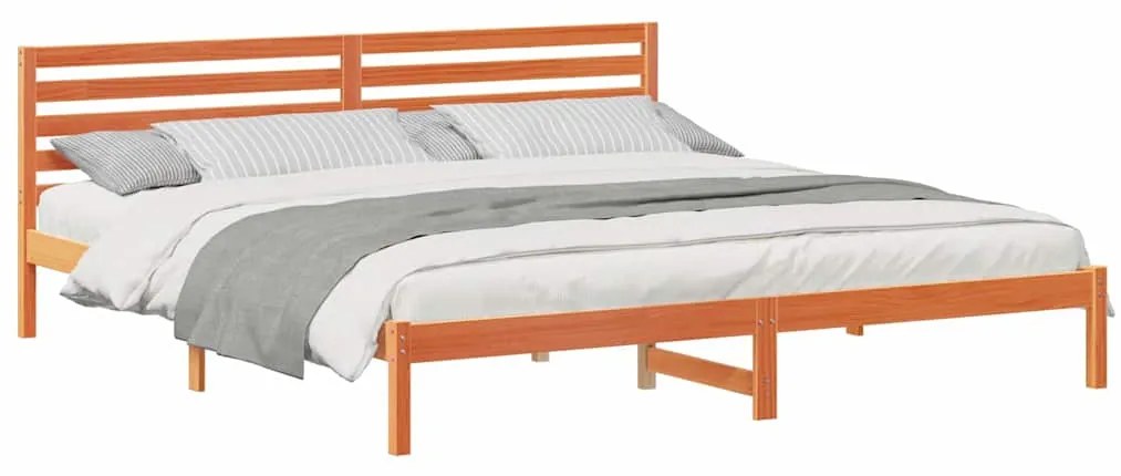 vidaXL Σκελετός Κρεβατιού Καφέ κεριού 200 x 210 cm Μασίφ ξύλο πεύκου