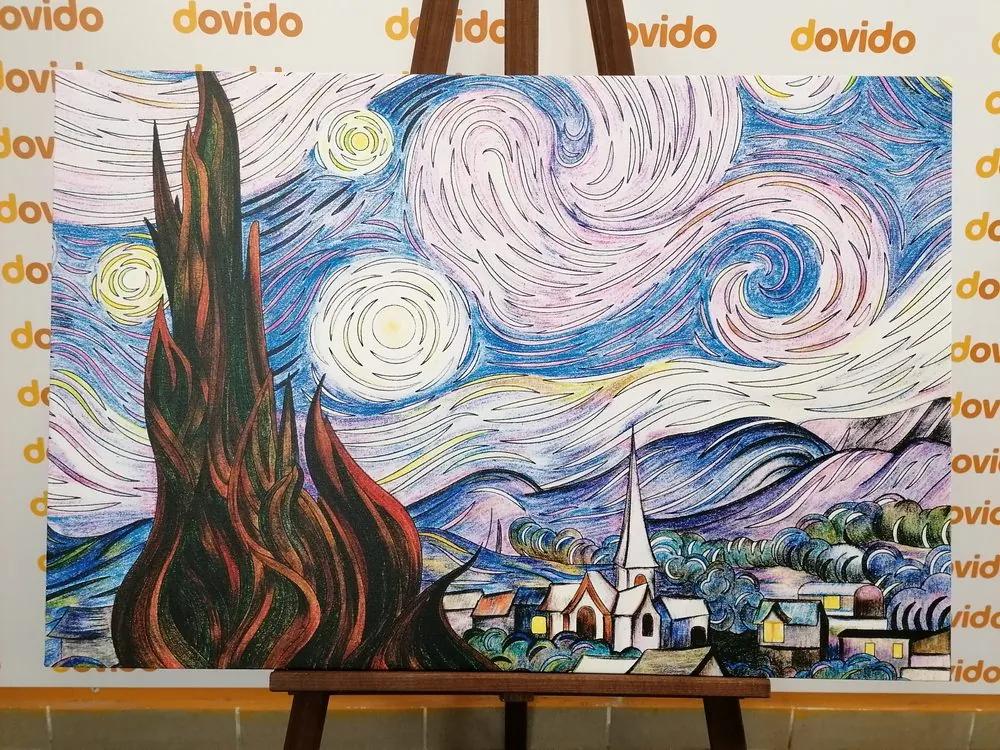 Αναπαραγωγή εικόνας Starry Night - Vincent van Gogh - 90x60