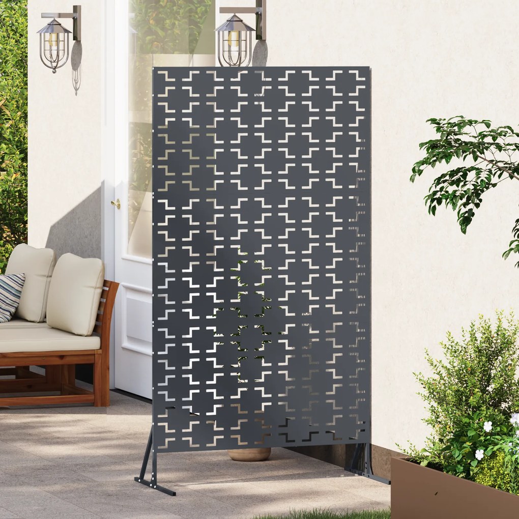 vidaXL Πίνακας Ιδιωτικότητας της  σε Ανθρακί, 100x50x180 εκ., Κατασκευασμένος από Ατσάλι