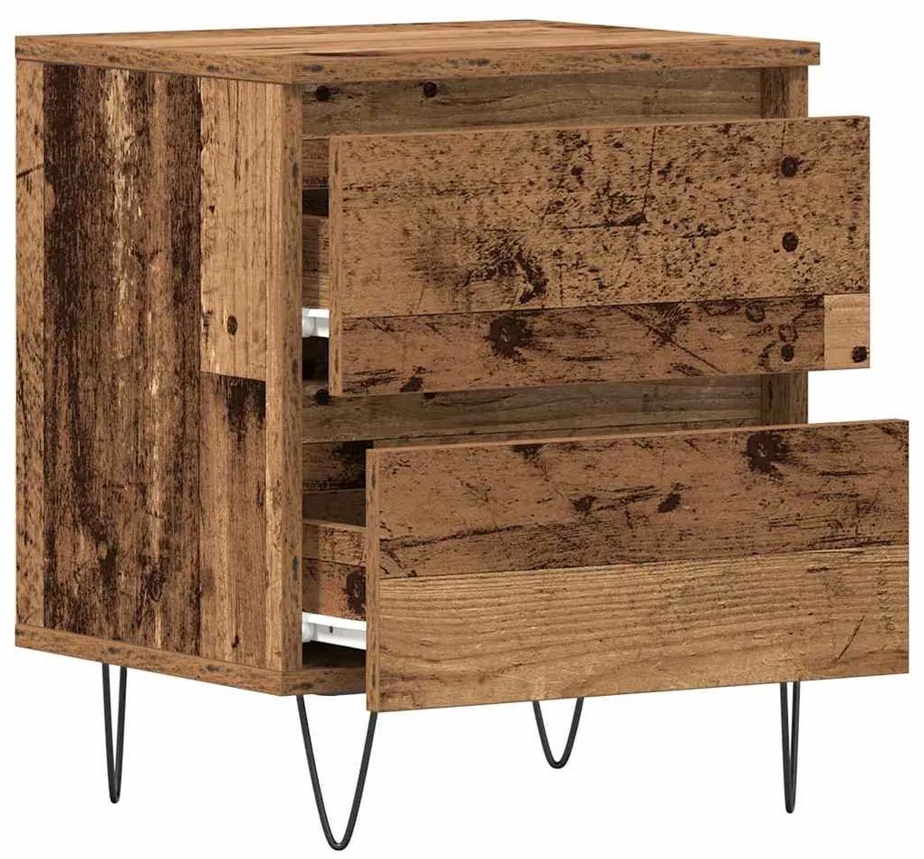 vidaXL Κομοδίνο 2 pcs Παλαιό ξύλο 40 x 35 x 50 εκ. Επεξεργασμένο ξύλο