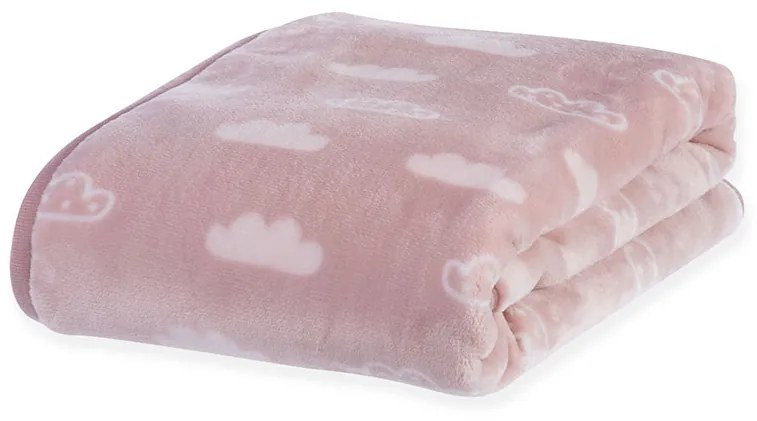 Βρεφική Κουβέρτα Αγκαλιάς Clouds Pink 75x100 Nef-Nef Homeware