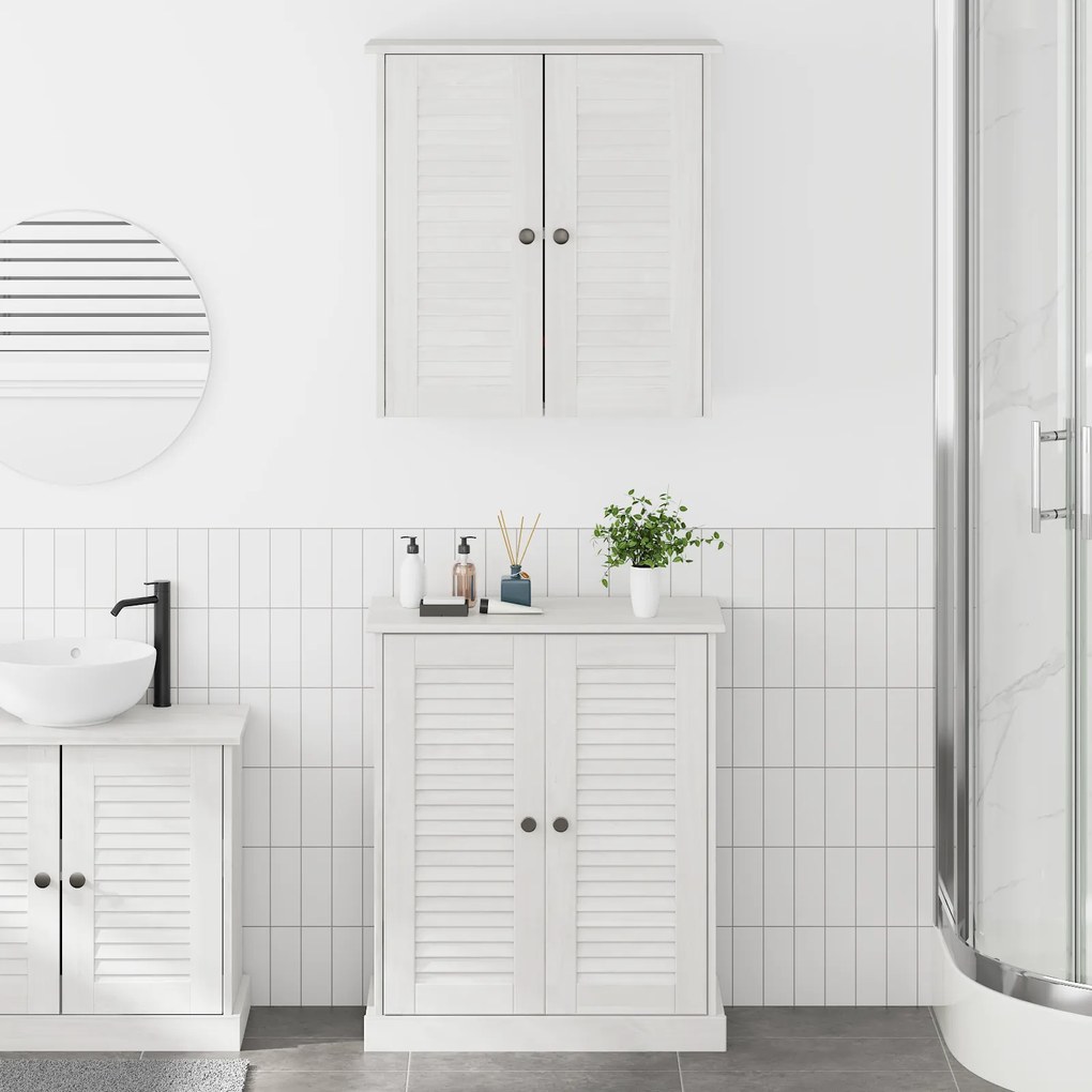 vidaXL Σετ Επίπλων Μπάνιου με ράφι 2 pcs Καφέ 67.5 x 34 x 80 εκ.