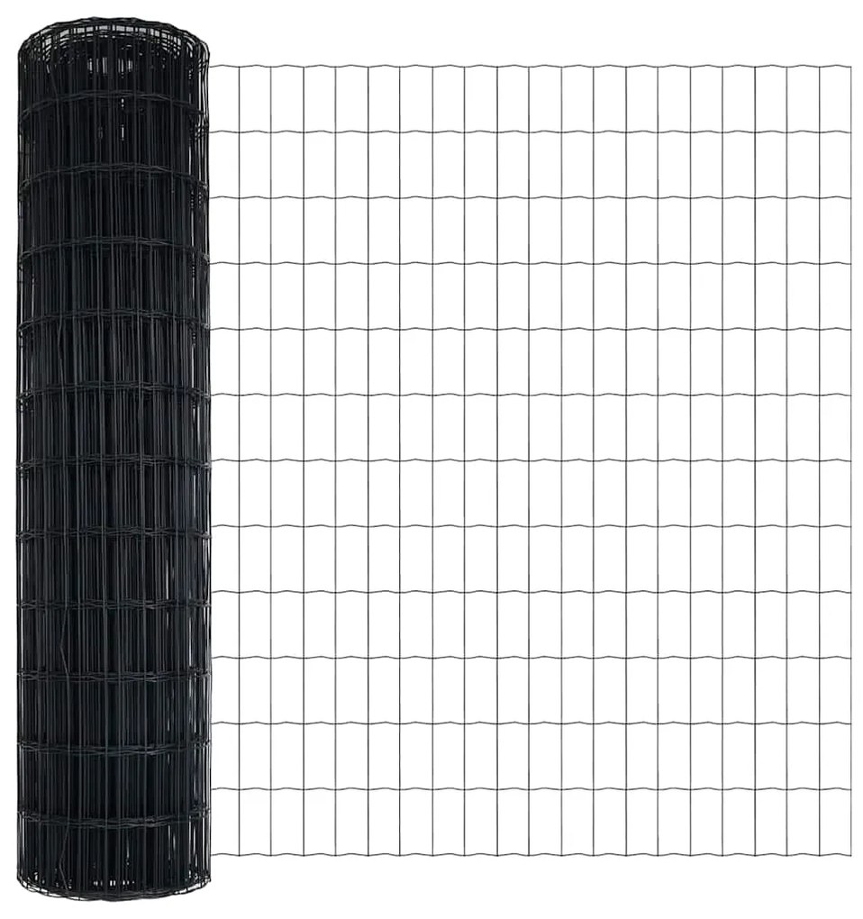 vidaXL Φράχτης Εuro Γκρι 1.2 x 25 m Σίδηρος με επικάλυψη PVC
