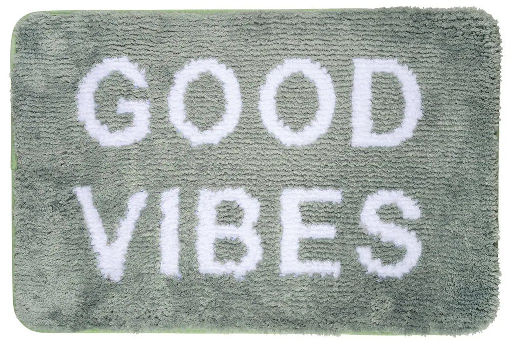 Ταπέτο Μπάνιου Good Vibes 100% Μικροΐνες Μέντα 40x60cm Estia 02-28565
