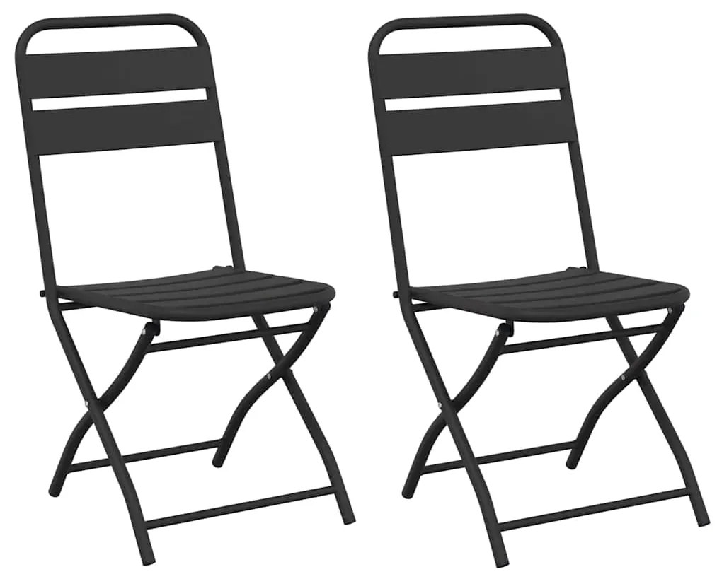 vidaXL Πτυσσόμενη Καρέκλα Κήπου 2 pcs Ανθρακί 55 x 56.5 x 91εκ Ατσάλι