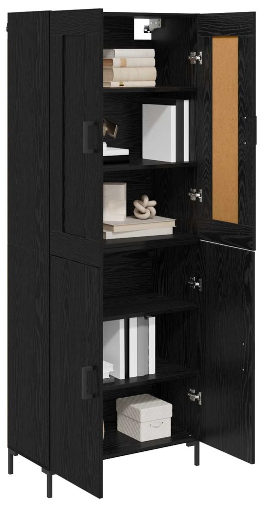 vidaXL Highboard 2 pcs Μαύρη Οξυά Επεξεργασμένο ξύλο
