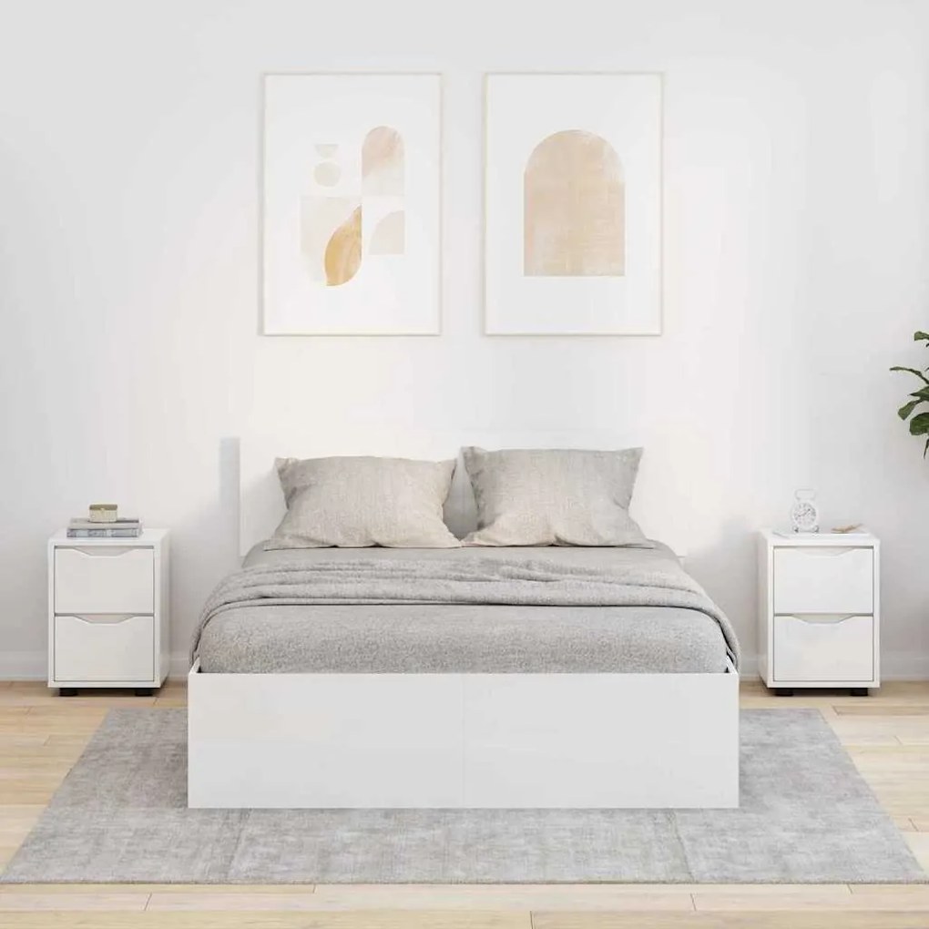 Κομοδίνα 2 pcs Υψηλής γυαλάδας λευκό 30,5 x 30 x 43 εκ