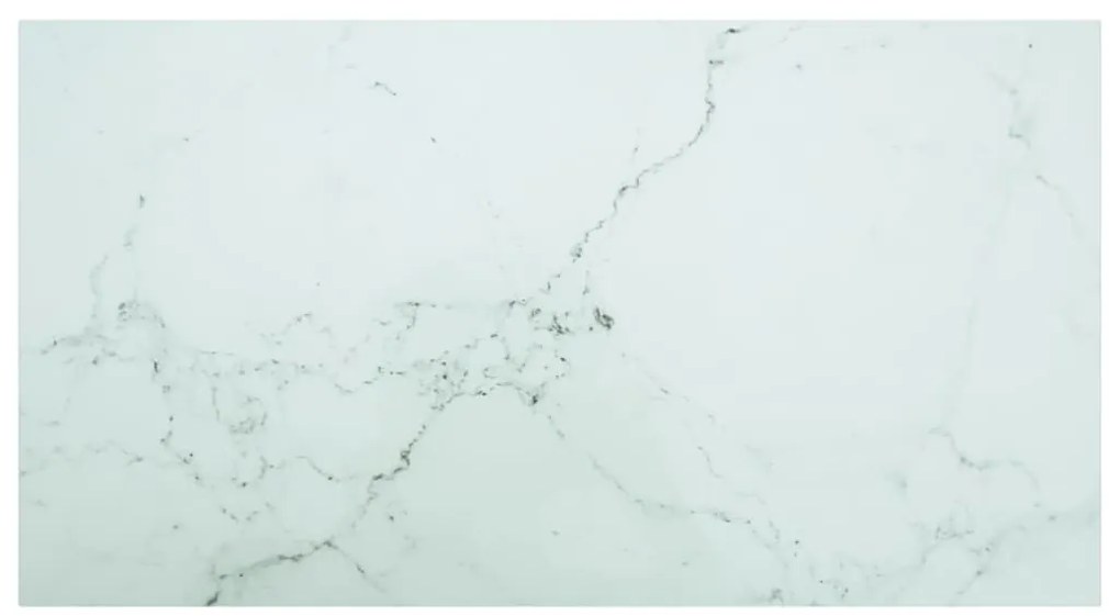 vidaXL Επιφάνεια Τραπεζιού Λευκή 120x65εκ 8χιλ Ψημ. Γυαλί Μαρμ. Σχέδιο