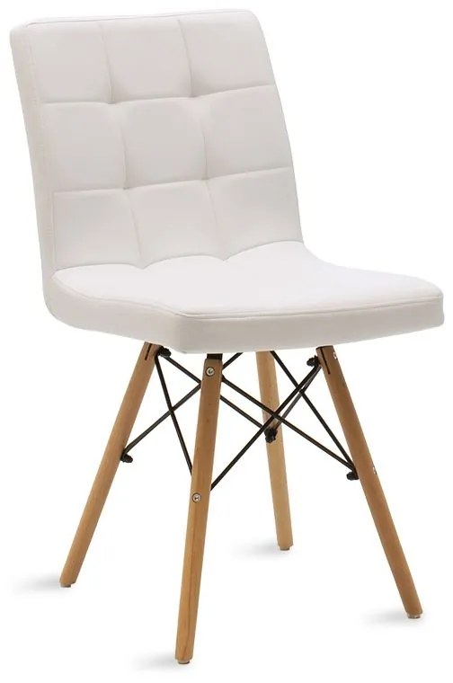 Καρέκλα Cian II 127-000030 55x47x82 White-Natural Wood, Technoderma