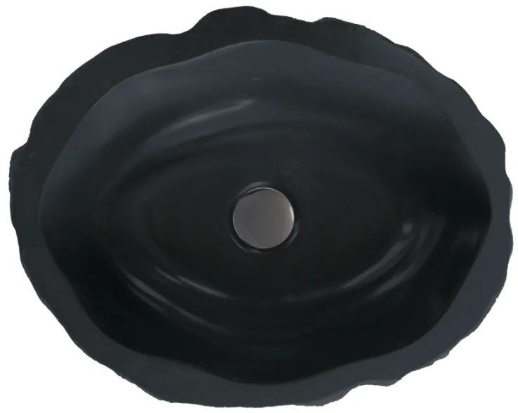 Sanitec Petra 286 Νιπτήρας Πέτρινος Επικαθήμενος 39x14cm Anthracit