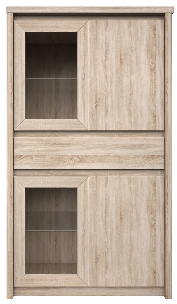 Βιτρίνα Norton Τετράφυλλη 87x40x153.5εκ με Συρτάρι Σονόμα Φυσικό TO-NORWIT2D2W1S