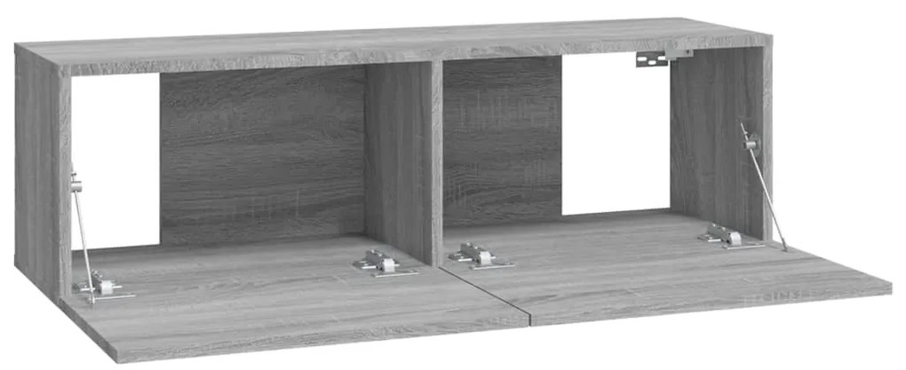 vidaXL Έπιπλα Τηλεόρασης Τοίχου 4 τεμ. Γκρι 100 x 30 x 30 εκ.