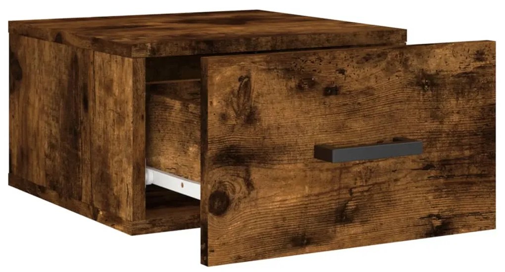 vidaXL Κομοδίνα Επιτοίχια 2 τεμ. Καπνιστή Δρυς 35x35x20 εκ.