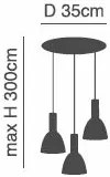 Φωτιστικό Οροφής  SE21-BL-4-3BL-MS2 ADEPT TUBE Black Pendant Black Metal Shade+ - 51W - 100W - 77-8551