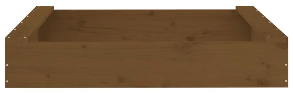 vidaXL Αμμοδόχος με Καθίσματα Καφέ Μελί Τετράγωνη Μασίφ Ξύλο Πεύκου