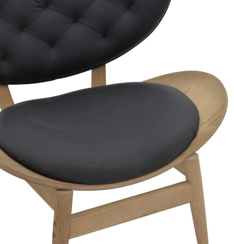 Πολυθρόνα relax Udalle μασίφ ξύλο καρυδί-PU μάυρο 77x70x82εκ 77x70x82 εκ.