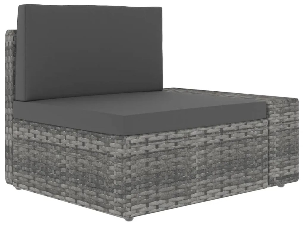 vidaXL Καναπές Αρθρωτός Τριθέσιος Γκρι από Συνθετικό Ρατάν