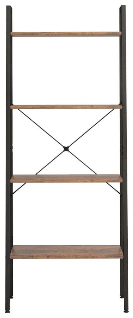 vidaXL Ραφιέρα 4 Επιπέδων Σκούρο Καφέ & Μαύρο 56x35x140 εκ.