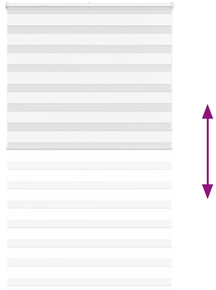 vidaXL Ζέβρα τυφλή Λευκό Πλάτος υφάσματος 130,9 εκ. Πολυεστέρας