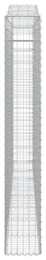 vidaXL Συρματοκιβώτια Τοξωτά 2 τεμ. 400x30x200/220 εκ. Γαλβαν. Ατσάλι