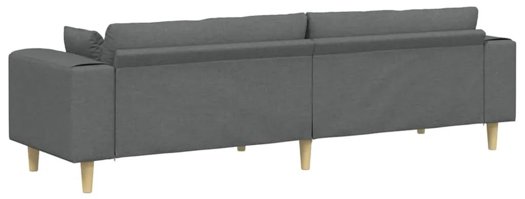 vidaXL Καναπές με μαξιλάρι Σκούρο Γκρι 250 x 77 x 76 εκ. ύφασμα