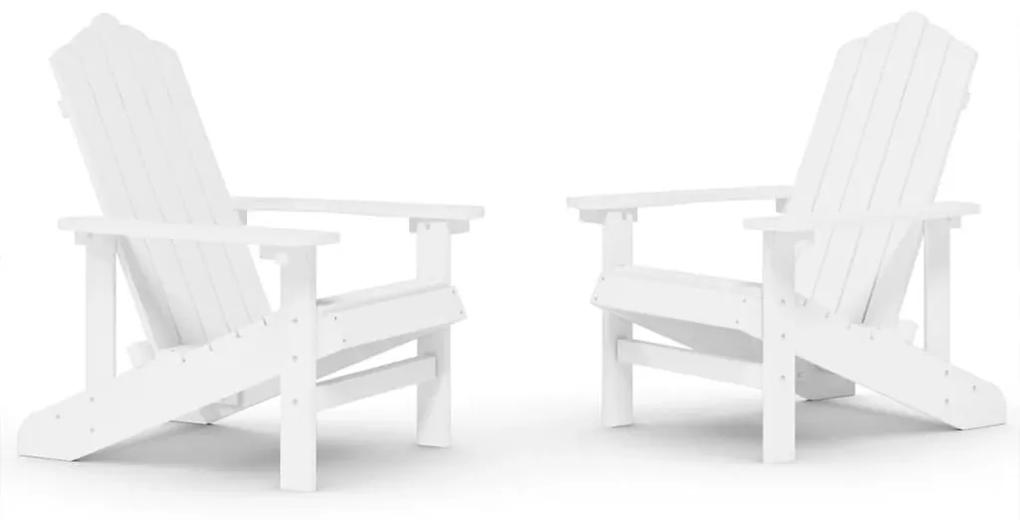 Καρέκλες Κήπου Adirondack 2 τεμ. Λευκές από HDPE - Λευκό