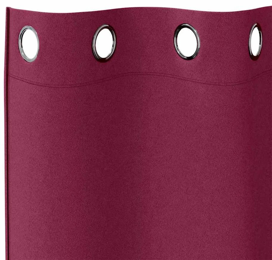 vidaXL Κουρτίνες με κουρτίνες 2 pcs Κόκκινο 225x140εκ. Πολυεστέρας