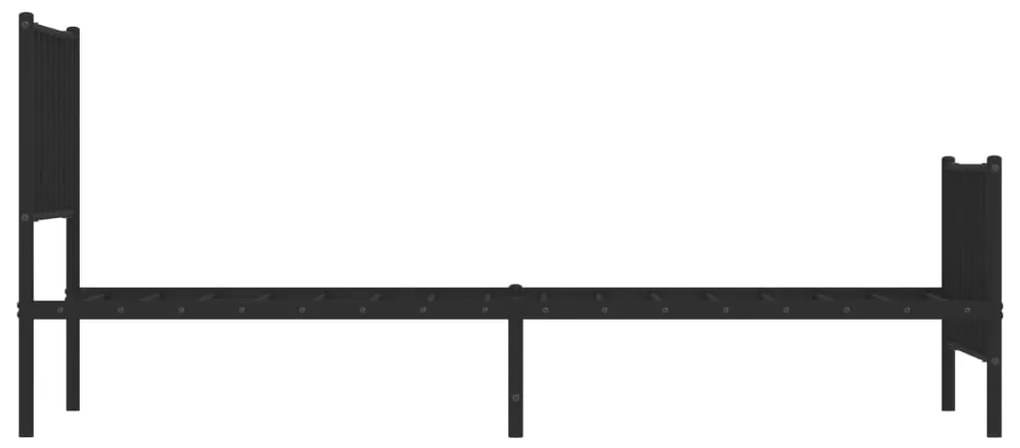 vidaXL Πλαίσιο Κρεβατιού με Κεφαλάρι&amp;Ποδαρικό Μαύρο 90x200 εκ. Μέταλλο