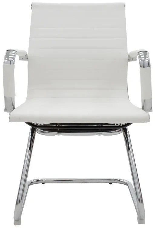 Καρέκλα γραφείου επισκέπτη Valter pakoworld λευκό pu 55.5x48x88εκ
