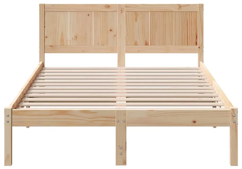 vidaXL Σκελετός Κρεβατιού Καφέ 140 x 190 cm Μασίφ ξύλο πεύκου