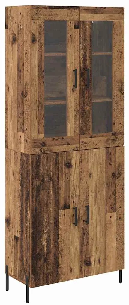 vidaXL Highboard Παλιό Ξύλο 69,5 x 34 x 180 εκ. Επεξεργασμένο ξύλο