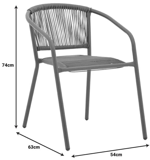 Σετ κήπου - Τραπεζαρία Watson - Lindaria 3 τεμ. μέταλλο ανθρακί - γυαλί - pe rattan φυσικό 70x70x70 εκ. 70x70x70 εκ.