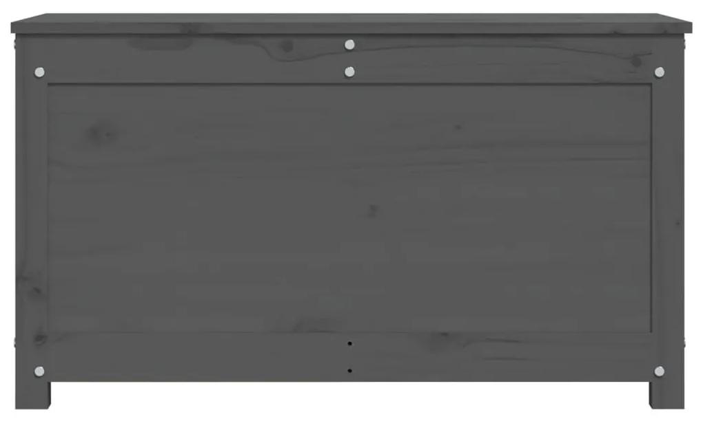 Κουτί Αποθήκευσης Γκρι 80x40x45,5 εκ από Μασίφ Ξύλο Πεύκου - Γκρι