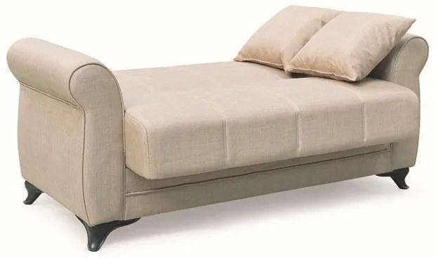LENA LIGHT BROWN ΥΦΑΣΜΑ 2ΘΕΣΙΟΣ ΚΑΝΑΠΕΣ/ΚΡΕΒΑΤΙ ΜΕ ΑΠΟΘ.ΧΩΡΟ 150Χ80εκ.