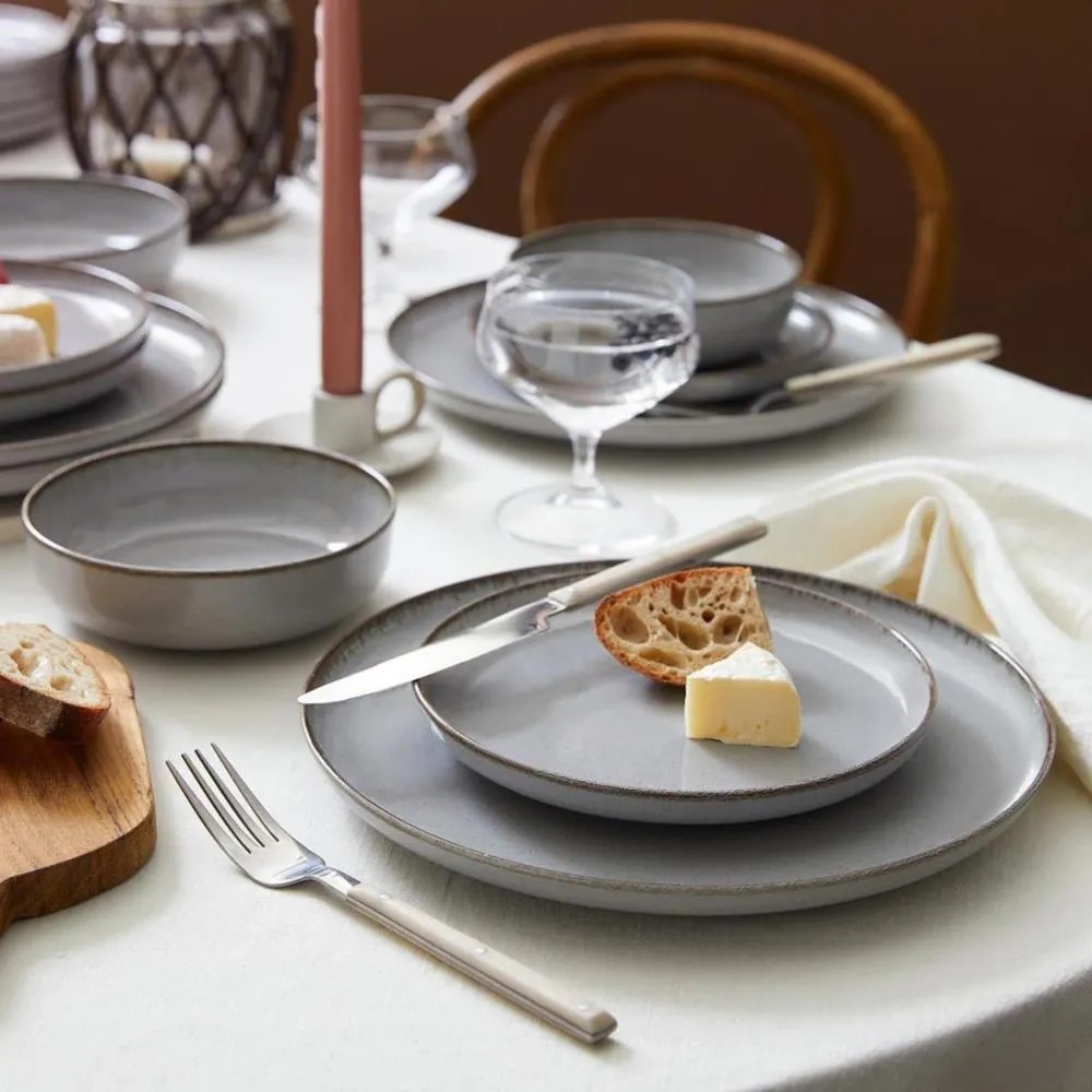Σερβίτσιο Πιάτων Πορσελάνης Pearl Mood Γκρι – Σετ 18τμχ - Kutahya Porselen