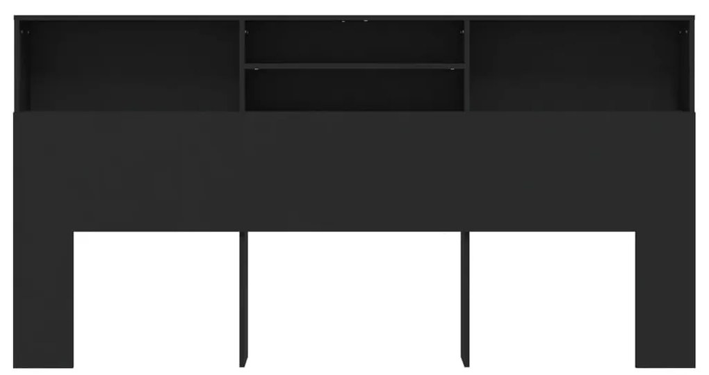 vidaXL Κεφαλάρι Με Αποθηκευτικό Χώρο Μαύρο 200 x 19 x 103,5 εκ.