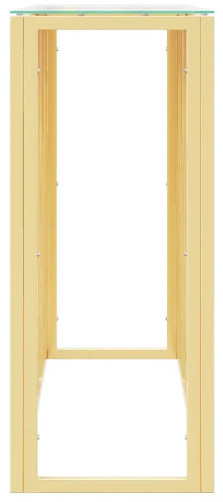 vidaXL Τραπέζι Κονσόλα 110x30x70 εκ. από Ανοξείδωτο Ατσάλι και Γυαλί