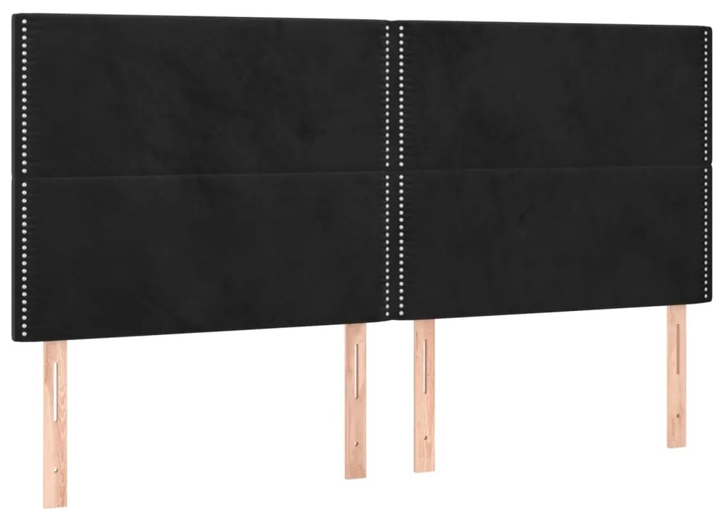 vidaXL Κεφαλάρια Κρεβατιού 4 τεμ. Μαύρο 100x5x78/88 εκ. Βελούδινο
