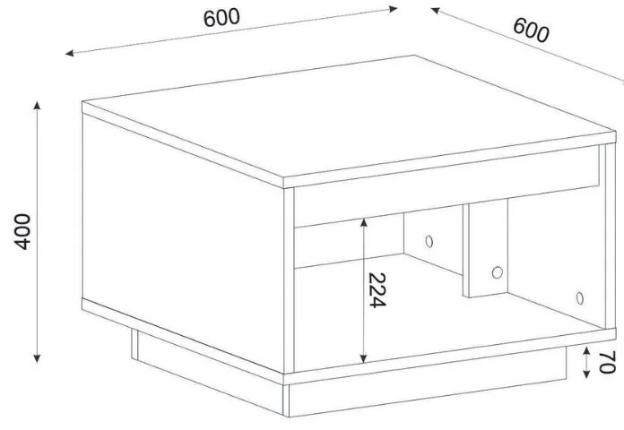 Τραπεζάκι σαλονιού Onda Megapap χρώμα sapphire oak 60x60x40εκ.