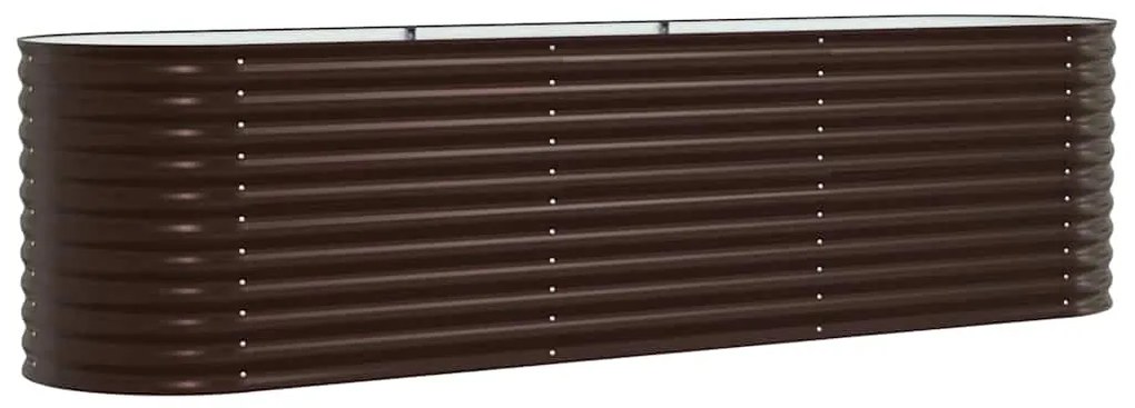 vidaXL Υπερυψωμένη Ζαρντινιέρα Καφέ 320 x 80 x 81 cm Ατσάλι